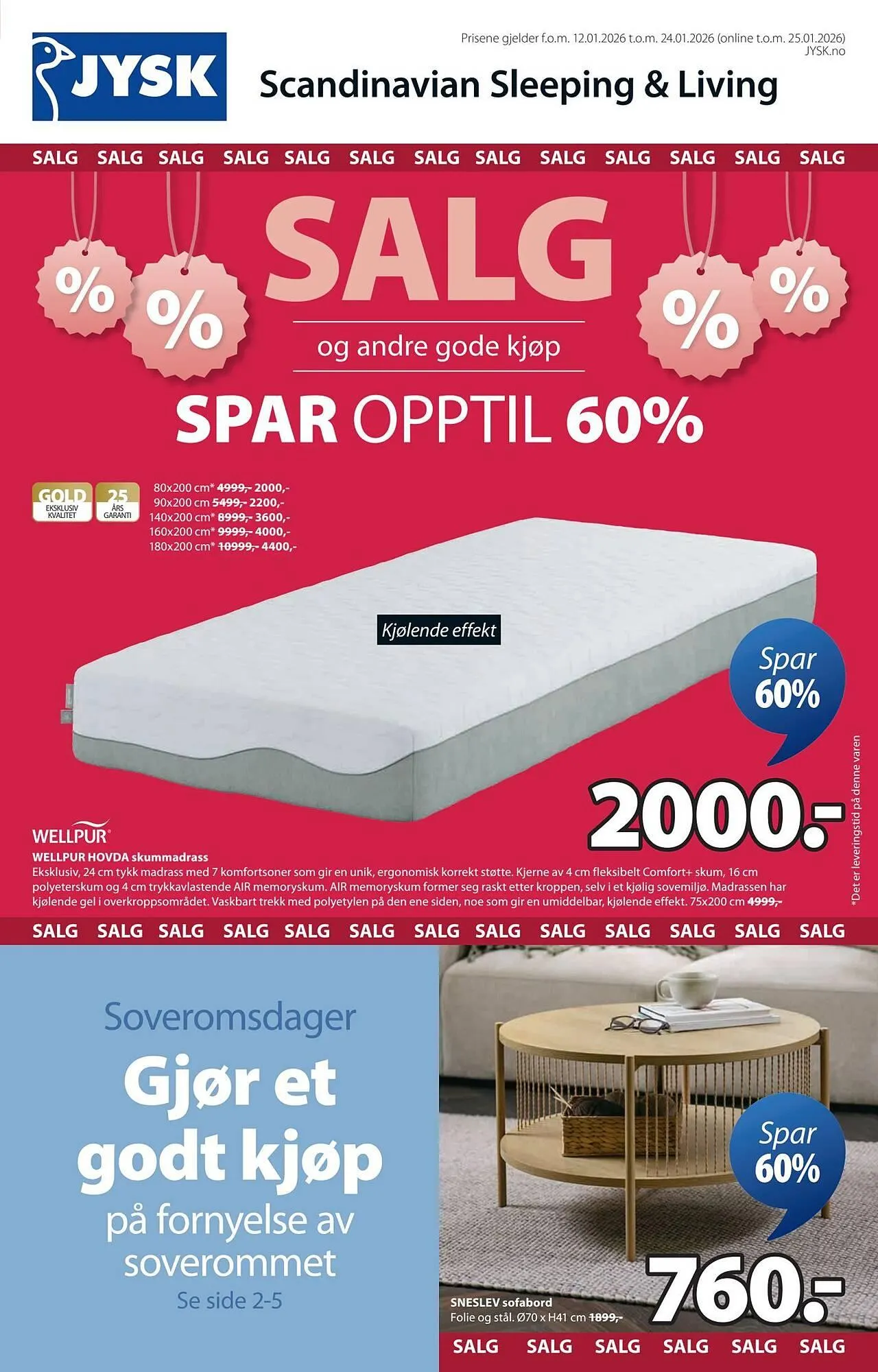 JYSK kundeavis fra 12. januar til 25. januar 2026 - kundeavisside 1