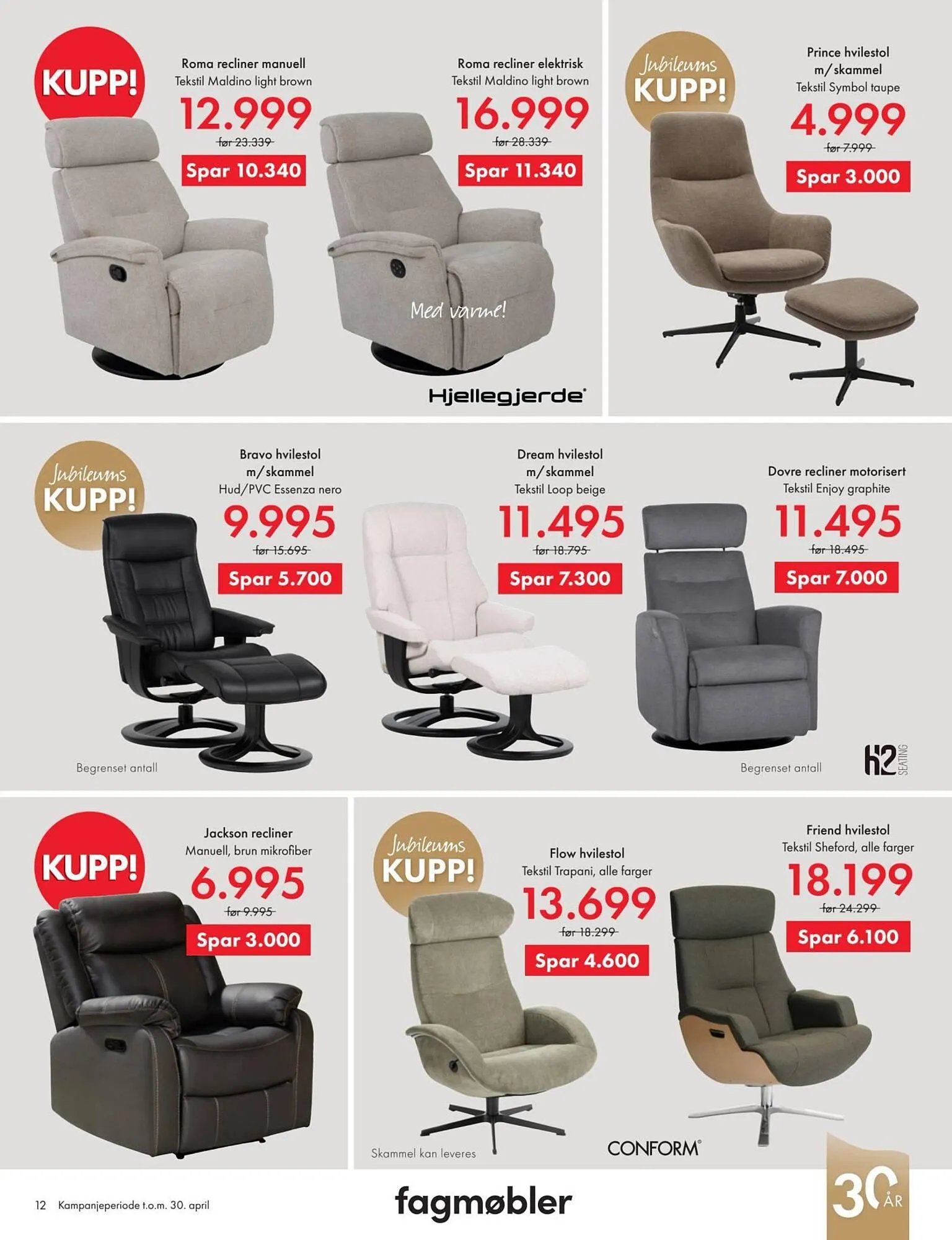 Fagmøbler kundeavis fra 1. april til 1. mai 2026 - kundeavisside 12