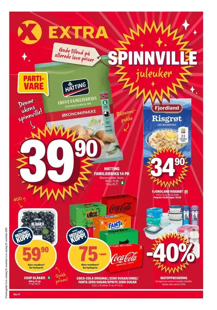 Coop Extra Kundeavis fra 18. november til 24. november 2024 - kundeavisside 1