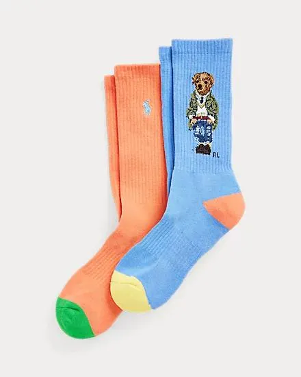 Polo Bear Cotton-Blend Crew Sock 2-Pack