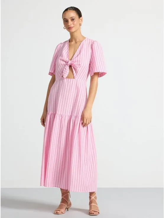 Maxikjole med knutedetalj