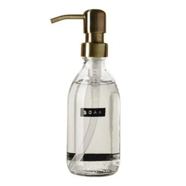 Håndsåpe m/pumpe 0,25L klar/messing