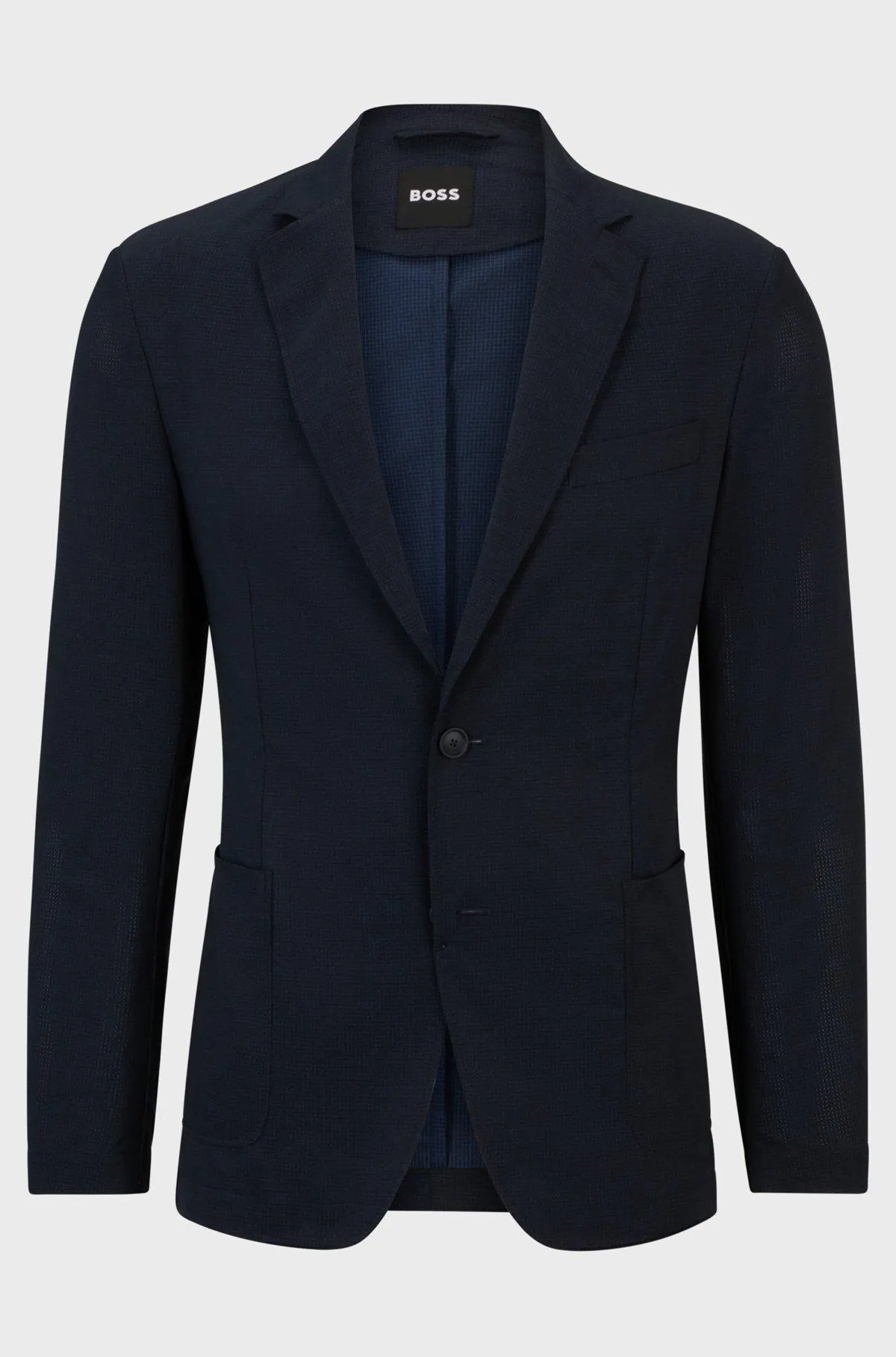 Slim-fit jacket in wrinkle-resistant mesh
