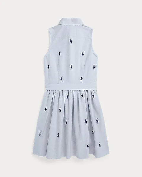 Belted Polo Pony Oxford Shirtdress
