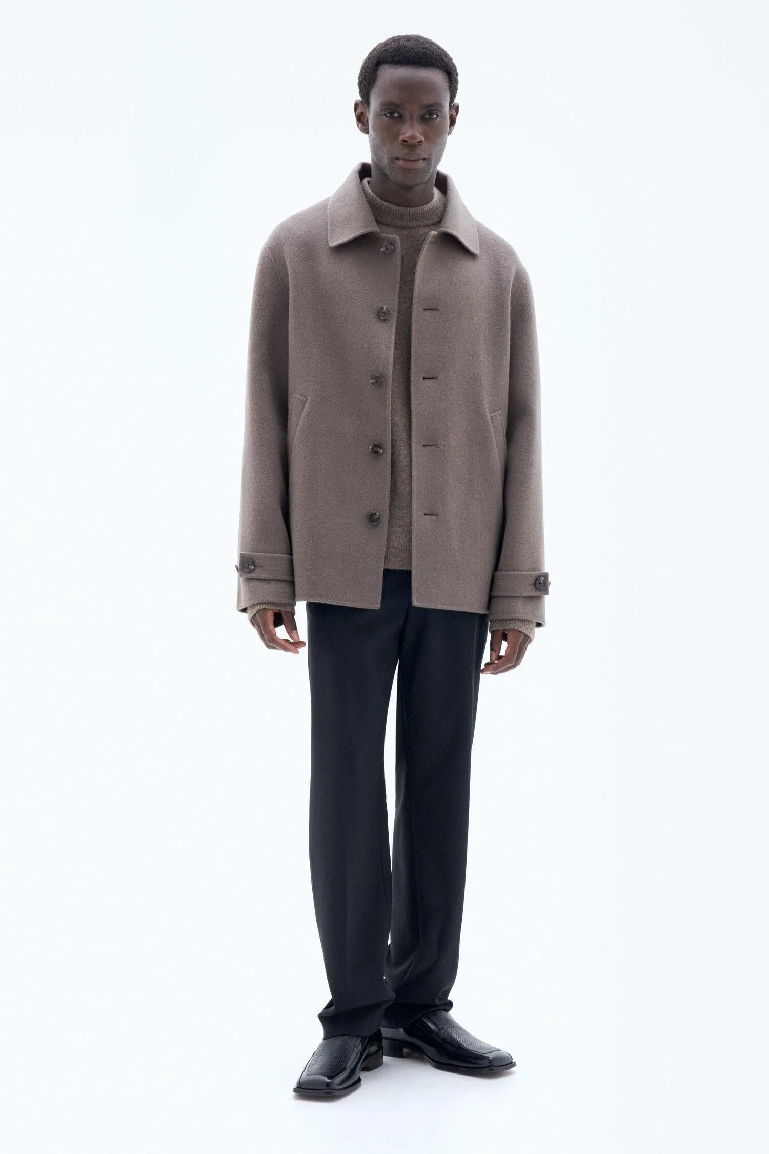 Wool Cashmere Jacket Dark Taupe