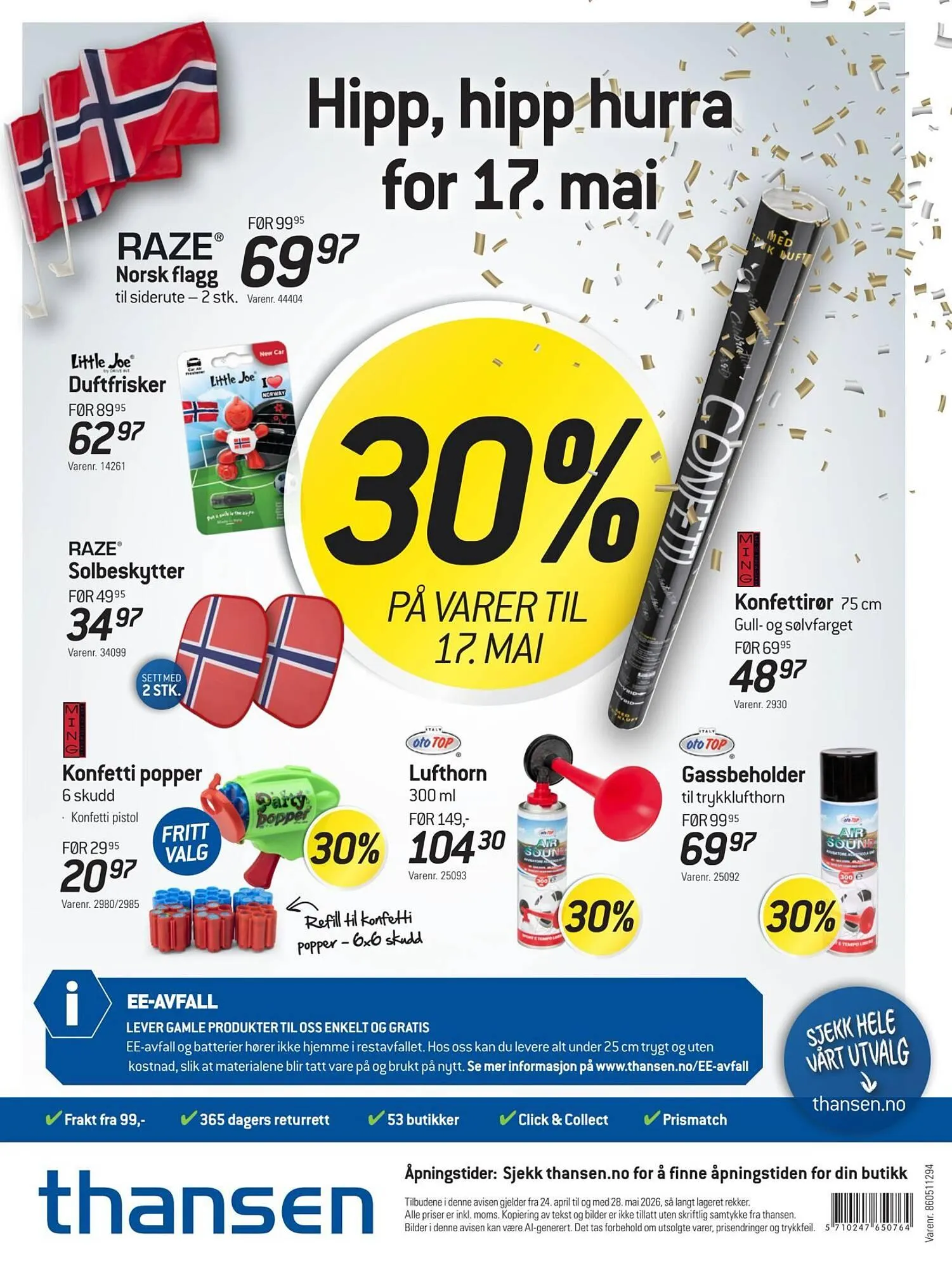 Thansen kundeavis fra 24. april til 29. mai 2026 - kundeavisside 32
