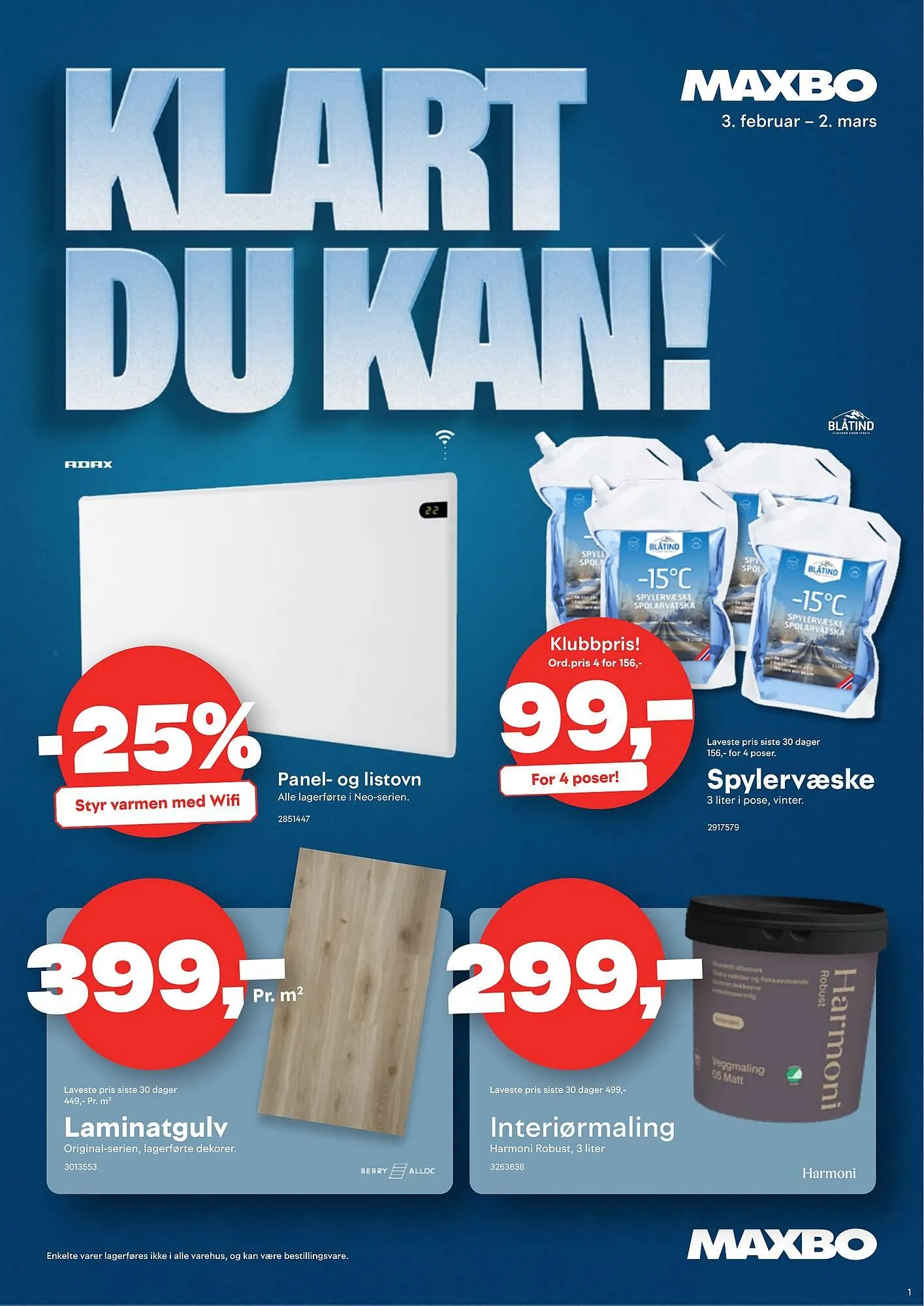 Maxbo Kundeavis fra 3. februar til 2. mars 2025 - kundeavisside 1