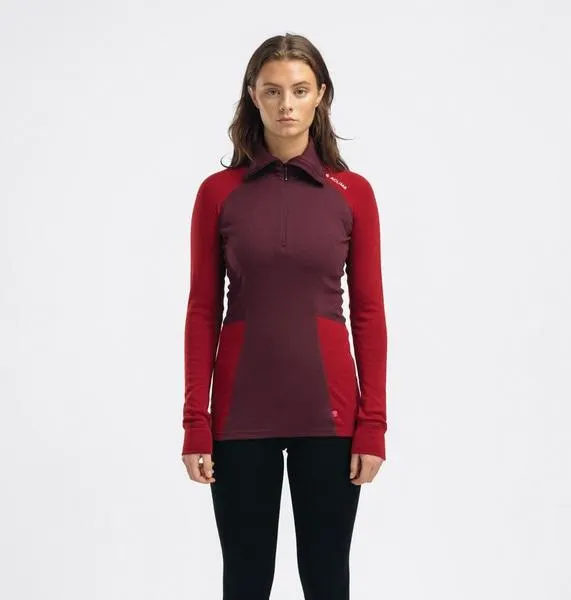 WarmWool Polo W's Fig/Red Dahlia