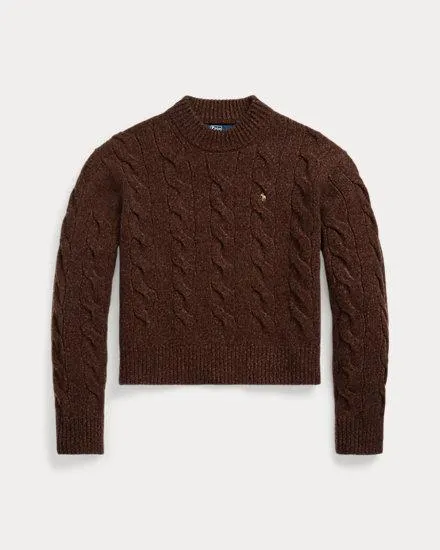 Cable Wool-Cashmere Mockneck Jumper