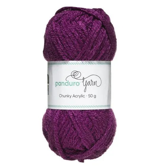 Garn Chunky Acrylic 50 g mørkelilla