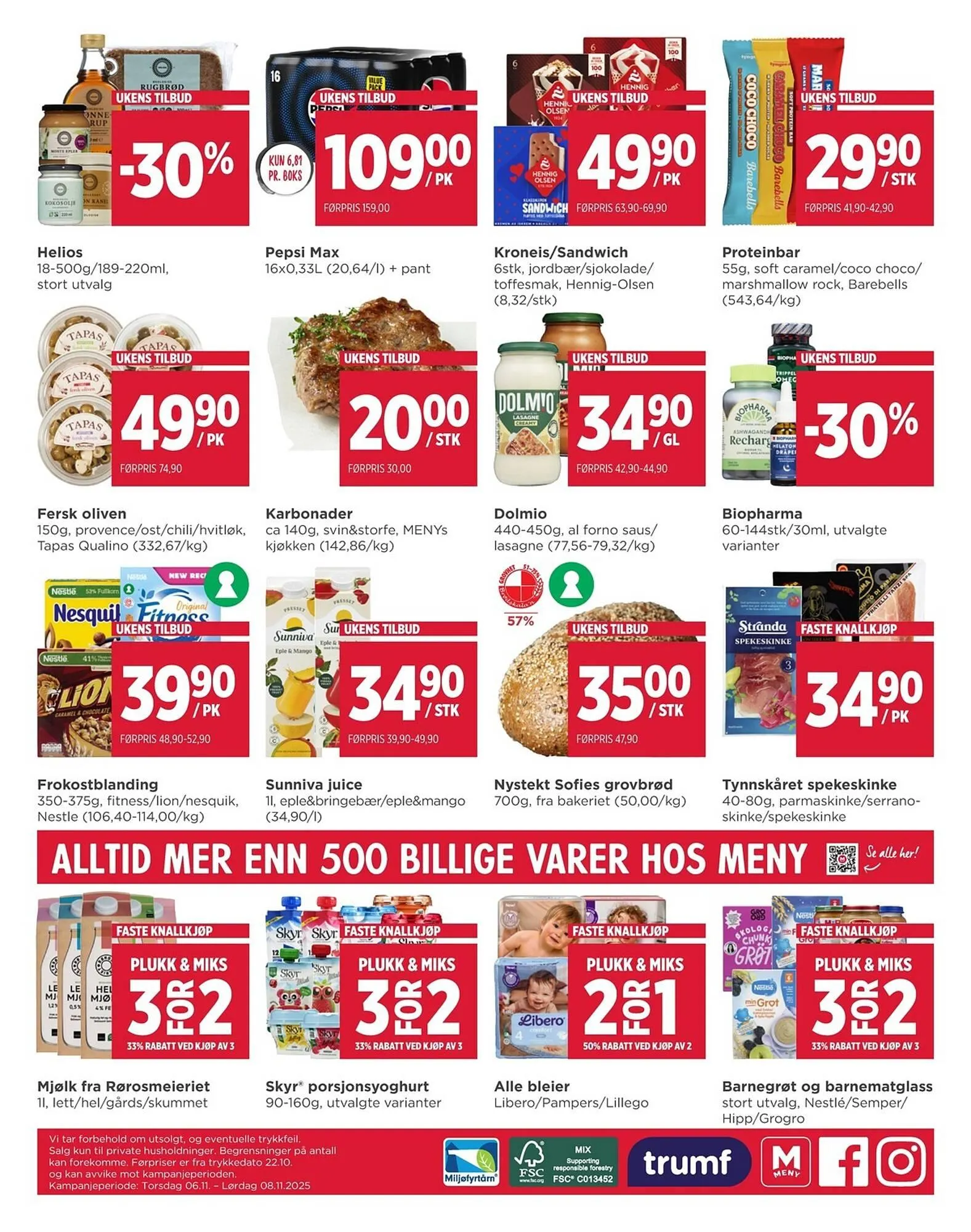 Meny kundeavis fra 6. november til 8. november 2025 - kundeavisside 8