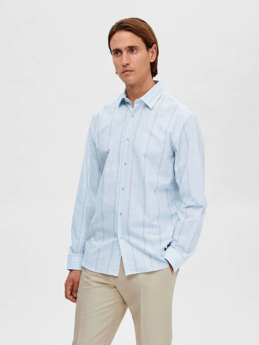 STRIPETE LANGERMET SKJORTE