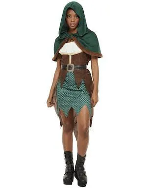 Middelaldersk Bueskytter Kostyme til Dame