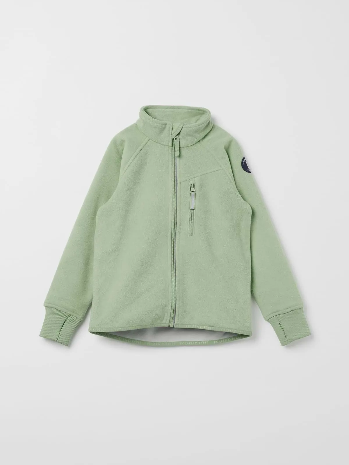 Vindtett vindfleecejakke med brystlomme ensfarget