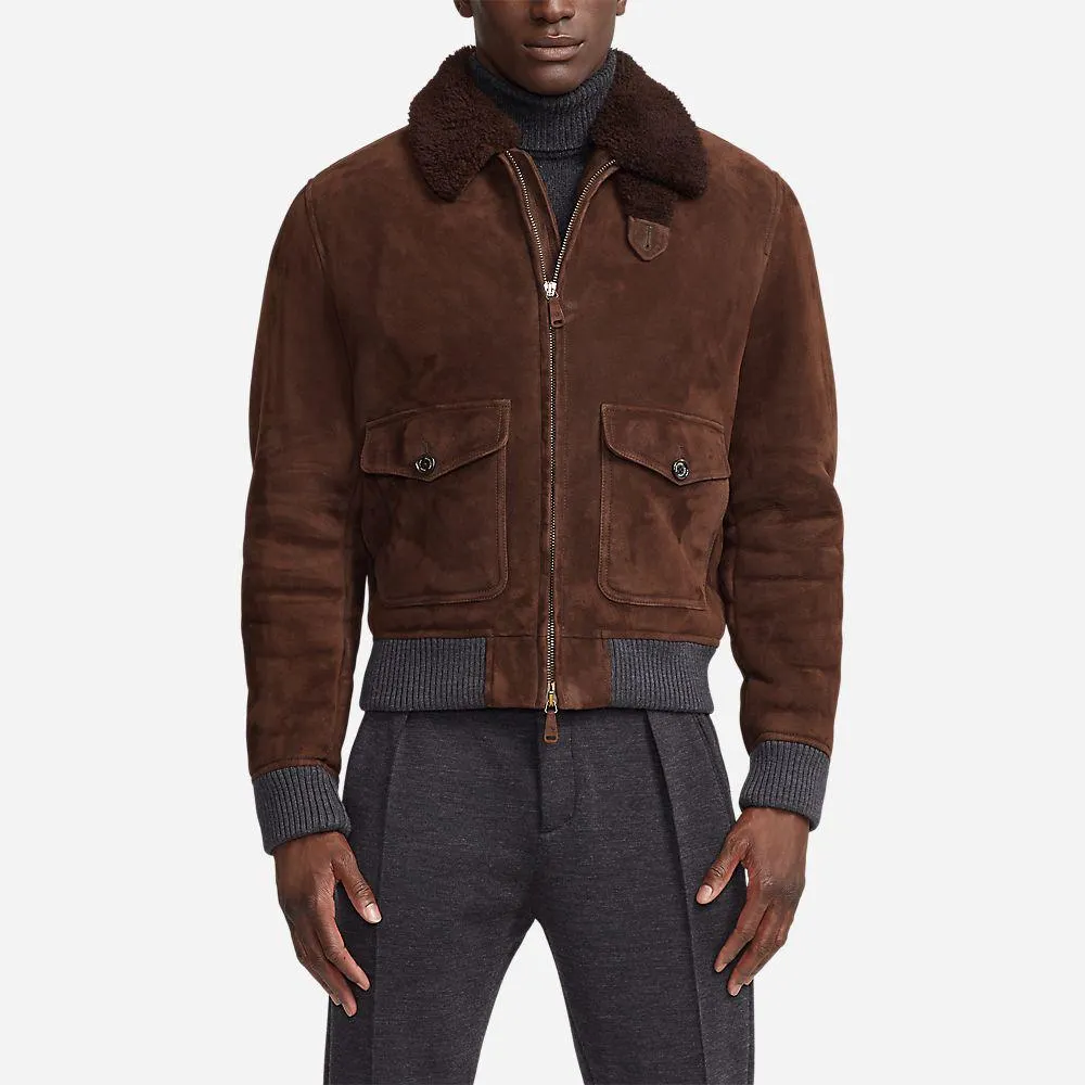 Shearling Bomber Jacket - Eng Brown