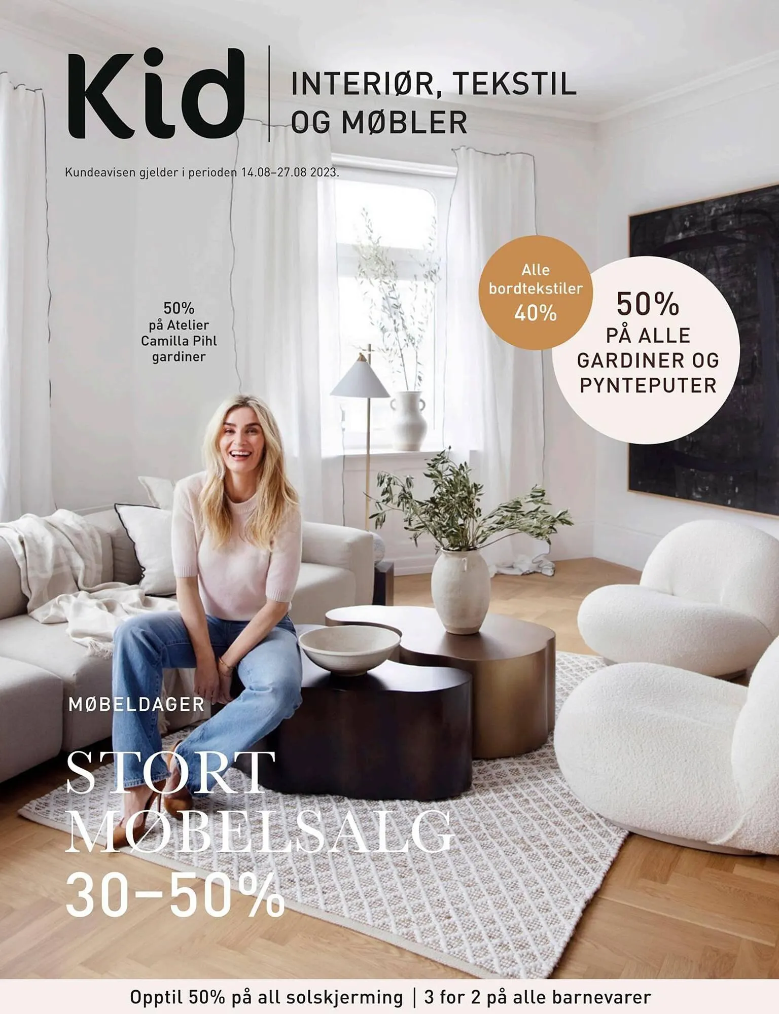 Kid Interiør Kundeavis fra 13. august til 27. august 2023 - kundeavisside 1