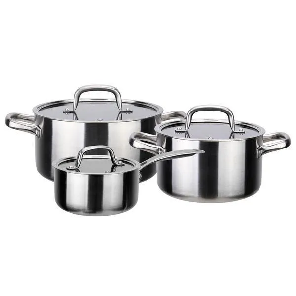 Rix Pro grytesett 3 deler 1,6/ 3,6/ 5,4L børstet stål