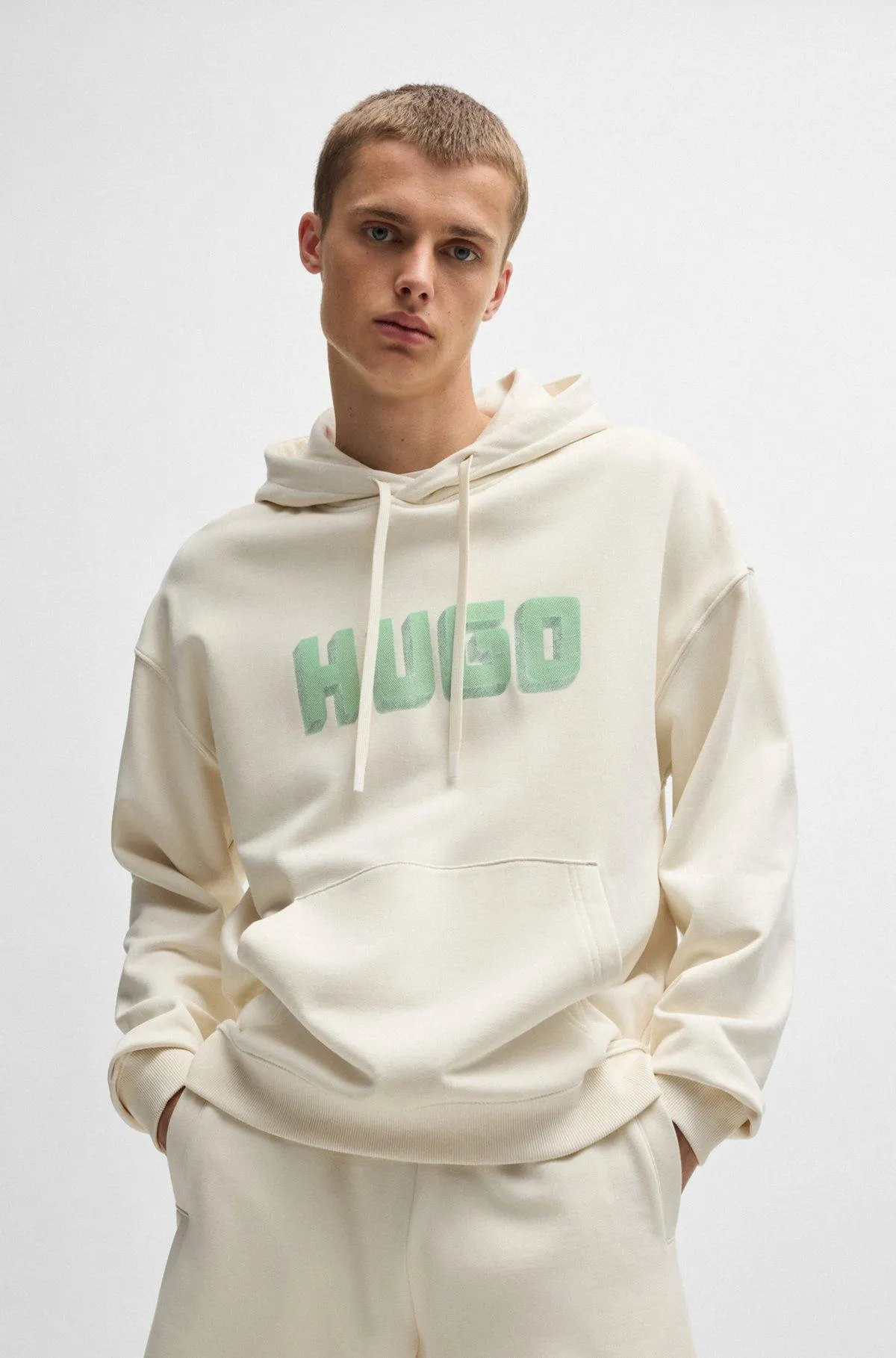 Logo-print hoodie in French-terry cotton