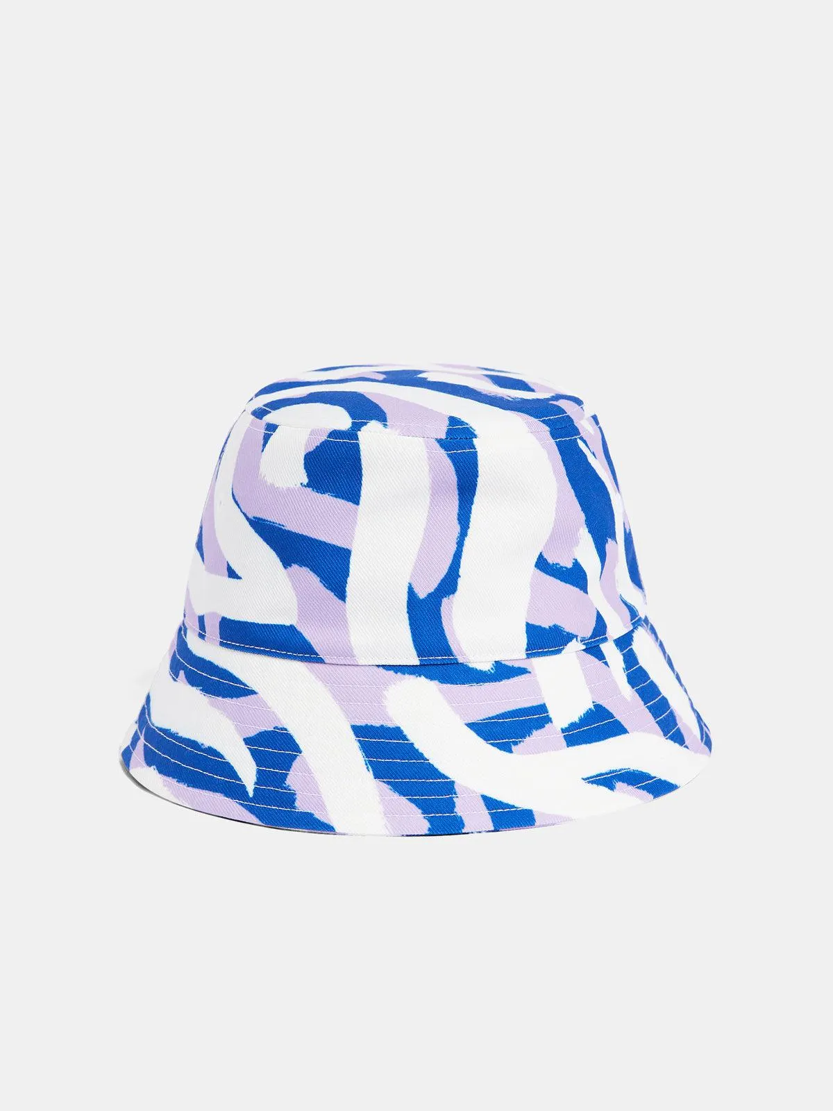 Wave Print Bucket Hat purple painted zebra