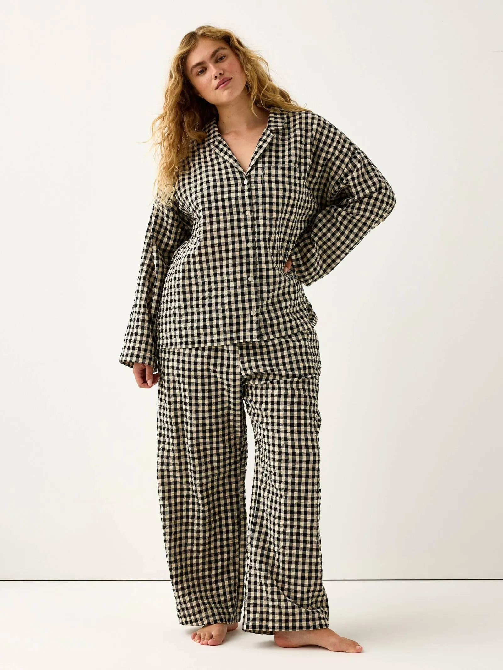 Pyjamasbukse i seersucker