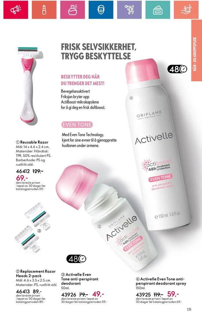 ORIFLAME Kundeavis fra 20. juni til 4. juli 2024 - kundeavisside 131