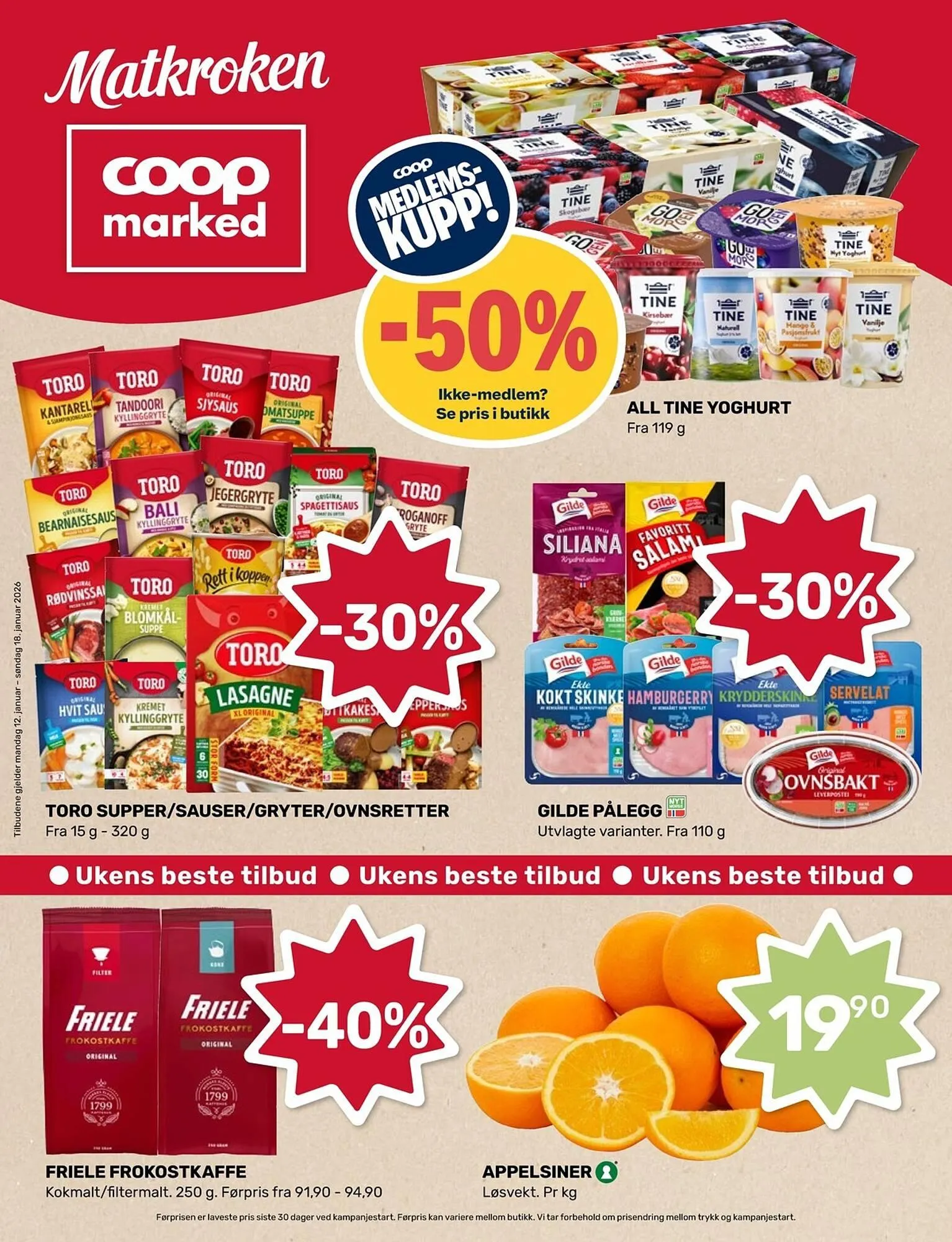 Coop Marked kundeavis fra 12. januar til 18. januar 2026 - kundeavisside 1