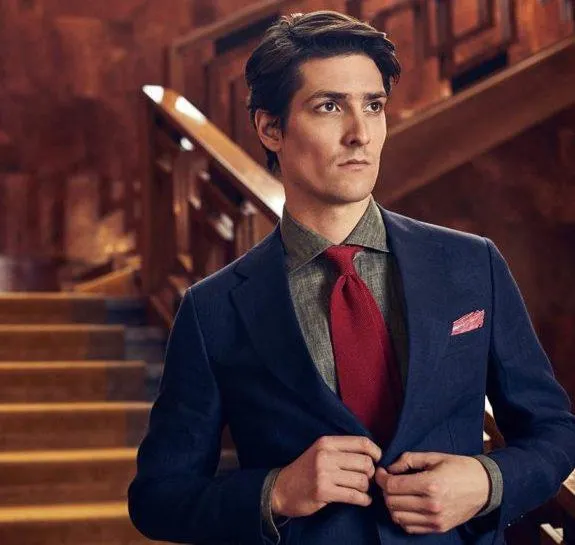 Mike Peaked Tuxedo Trouser – Marine