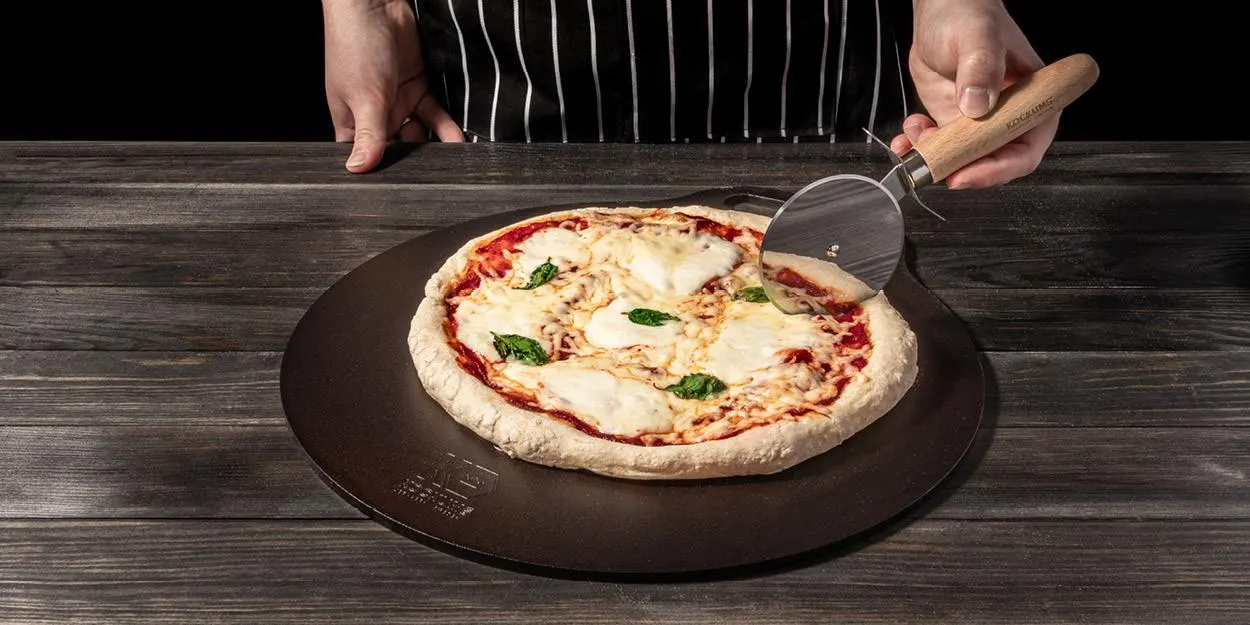 Smashjern/grillspade 29 cm rustfritt stål/Tränsjö-lær