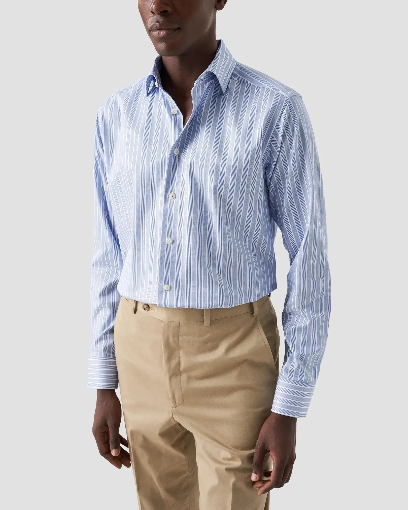 Blue Bold Striped Cotton TENCEL™ Lyocell Shirt