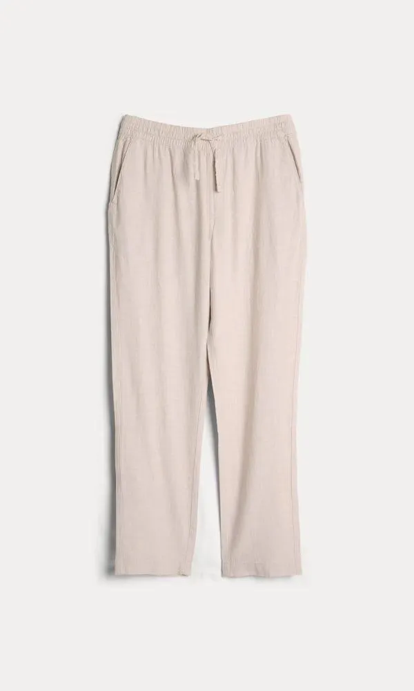 Linbukse med knyting i livet