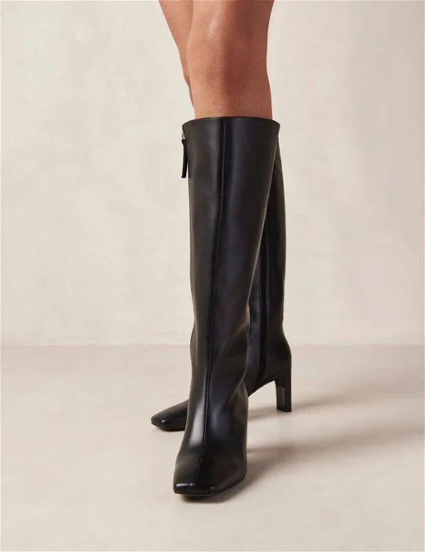 Isobel Boots Black Leather