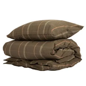 Sengesett flanell rute 140x200 grønn