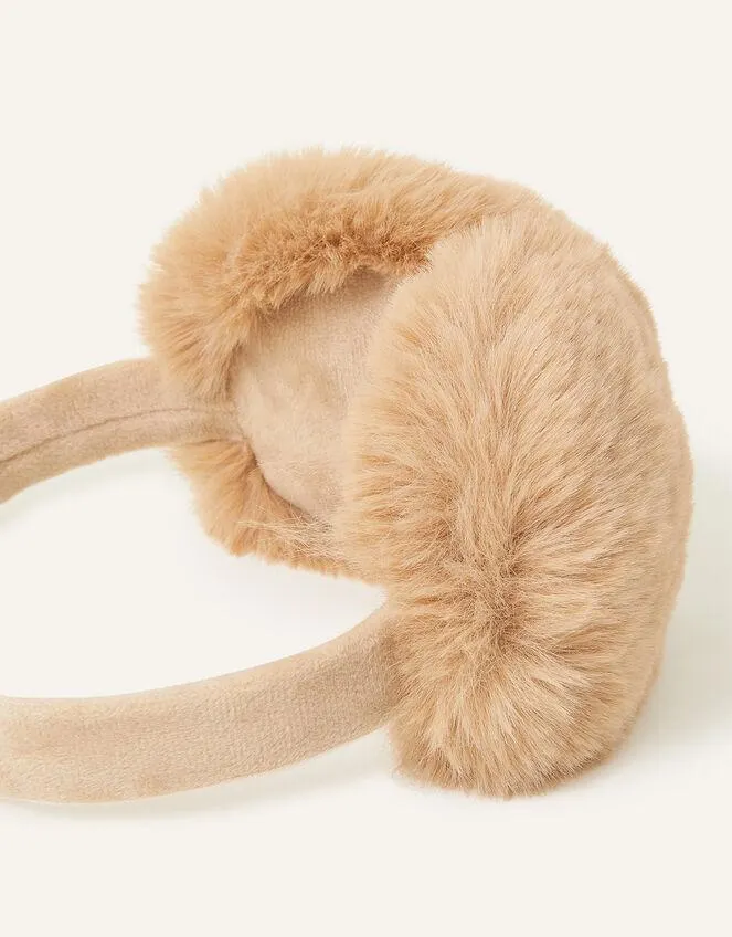 Faux Fur Earmuffs Natural