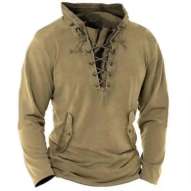 Hombre Sudadera Táctico Azul Piscina Marrón Verde Trébol Gris Cuello Mao Plano Deporte Diario Festivos Ropa de calle Básico Casual Primavera & Otoño Ropa Sudaderas con capucha Sudaderas Manga Larga