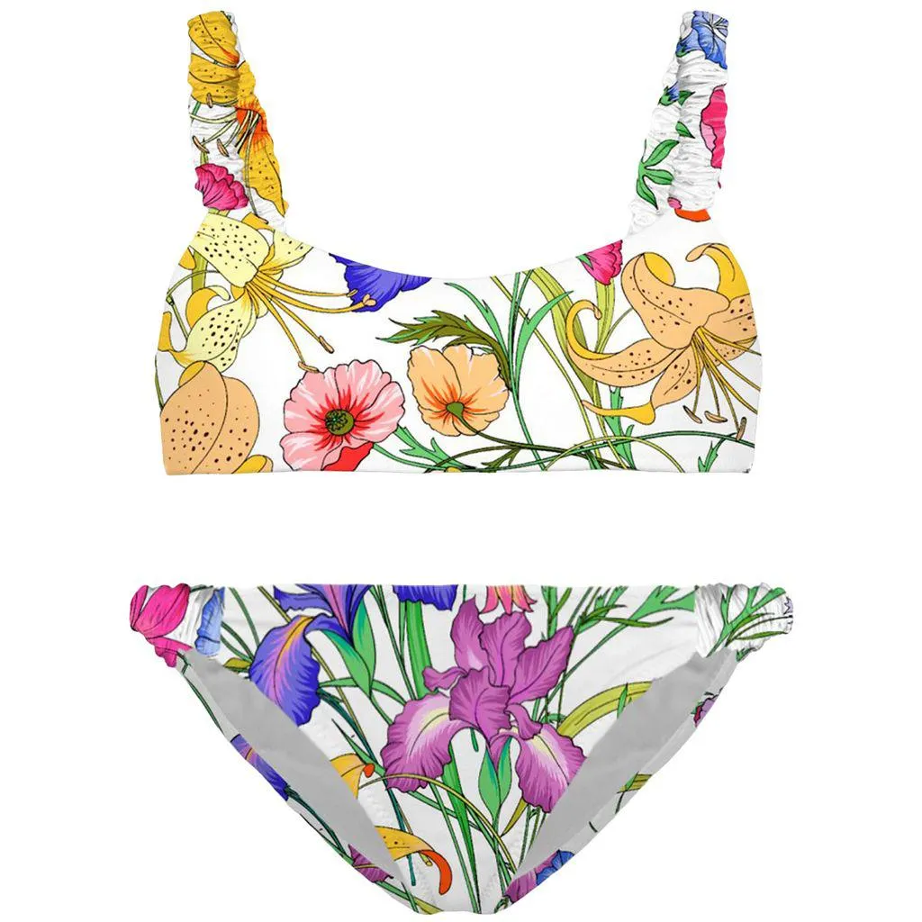 Blomstret Bikini Hvit