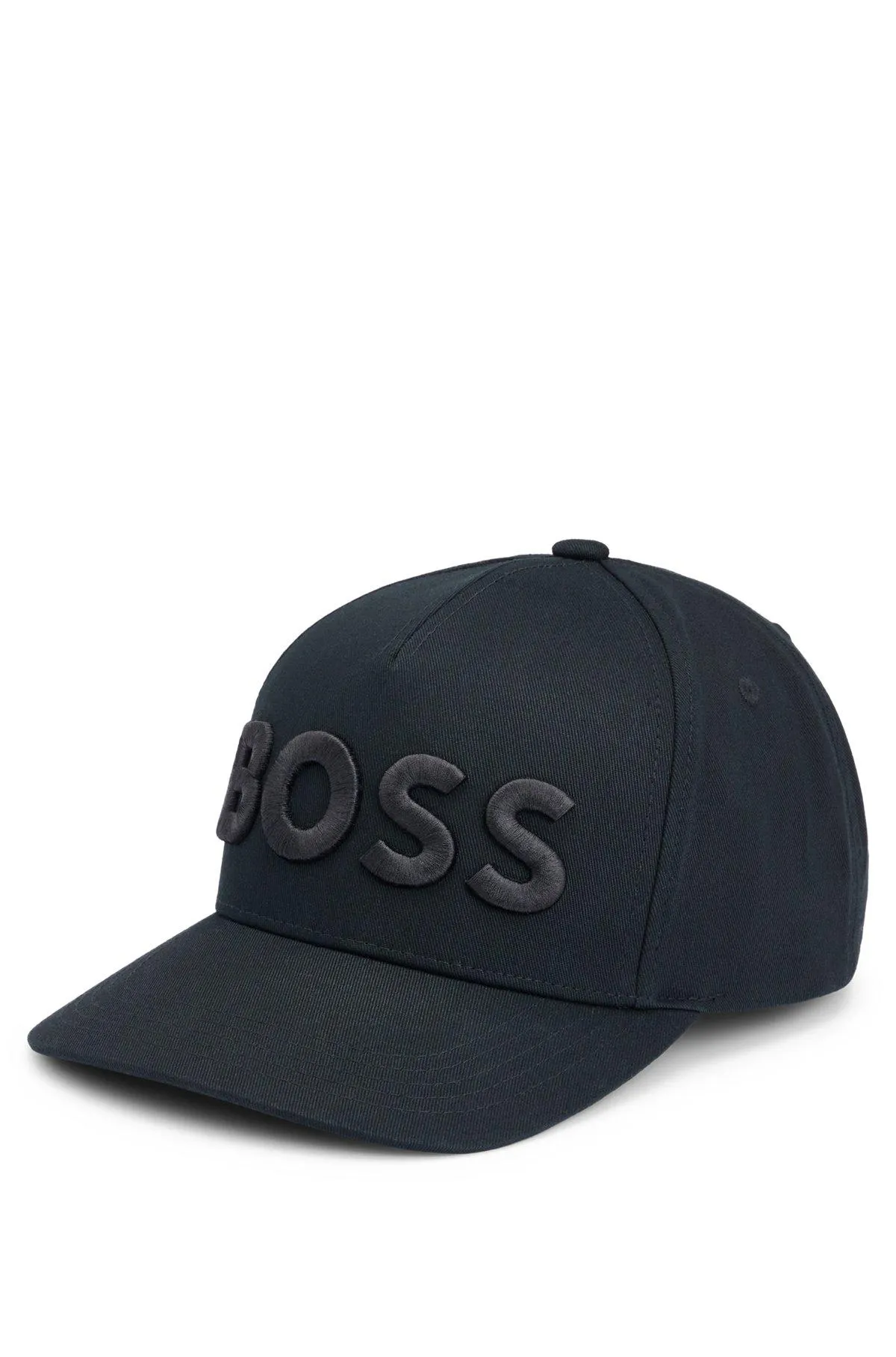 Cotton-twill five-panel cap with embroidered logo