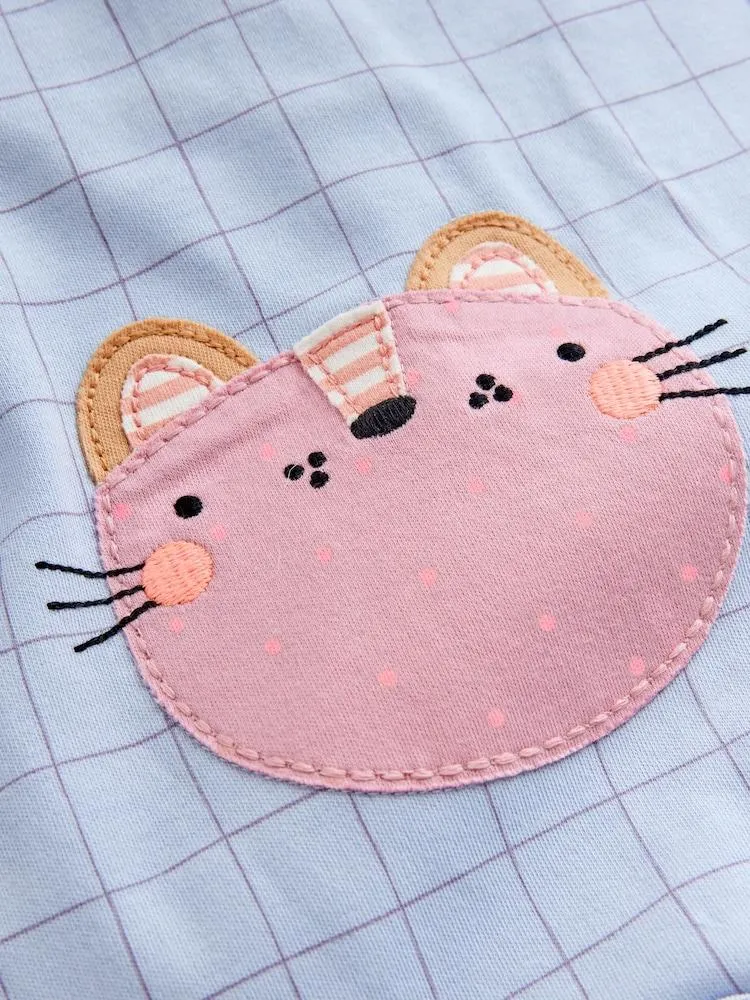 Pink Animal Character Two Way Zip Baby Sleepsuits 5 Pack (0mths-3yrs)