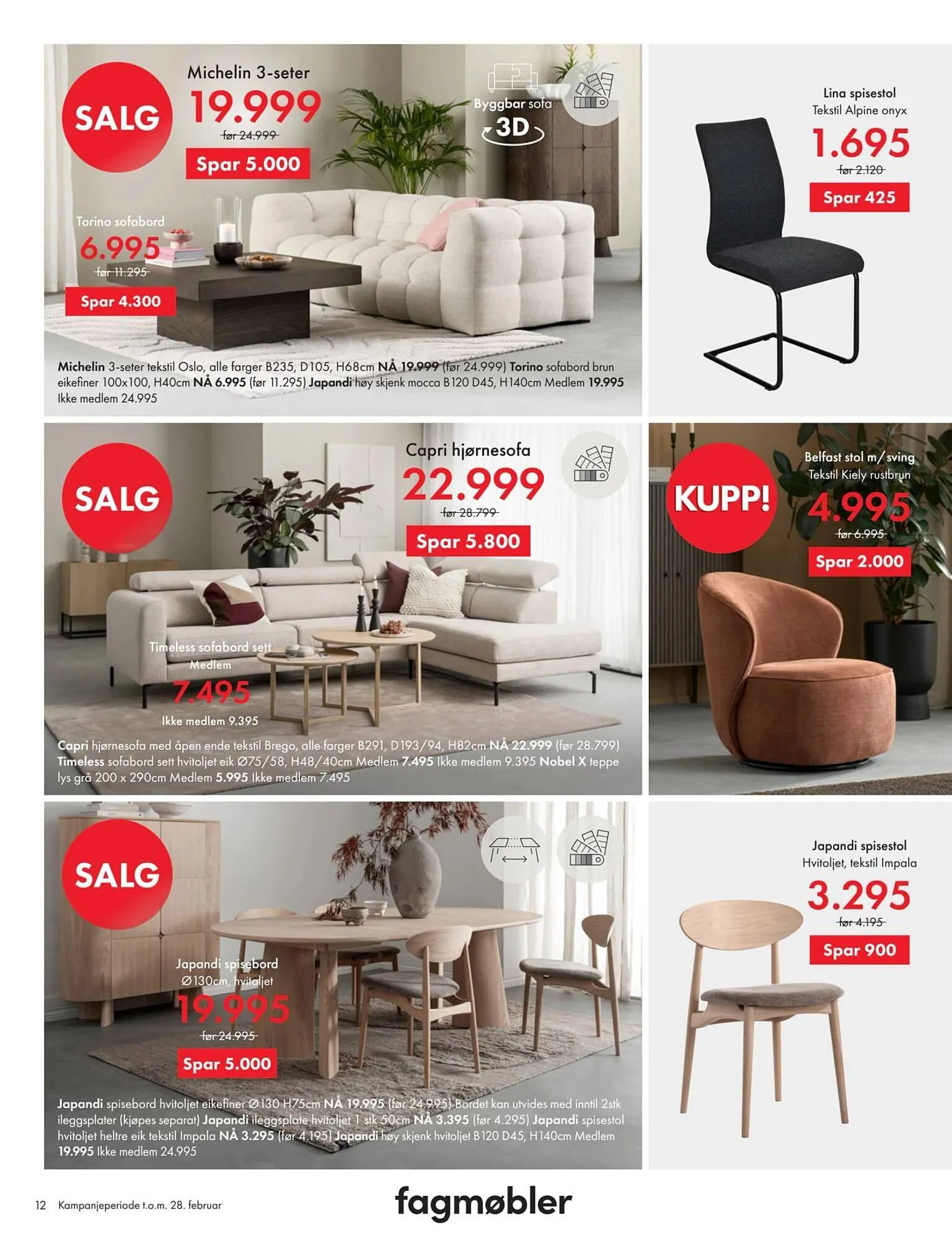 Fagmøbler kundeavis fra 1. februar til 1. mars 2026 - kundeavisside 12