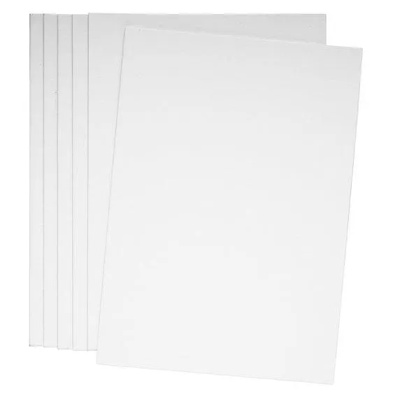 Canvas Panel – 6 st. hvite canvaser / lerret A4 (210×297 mm), 3 mm tykkelse