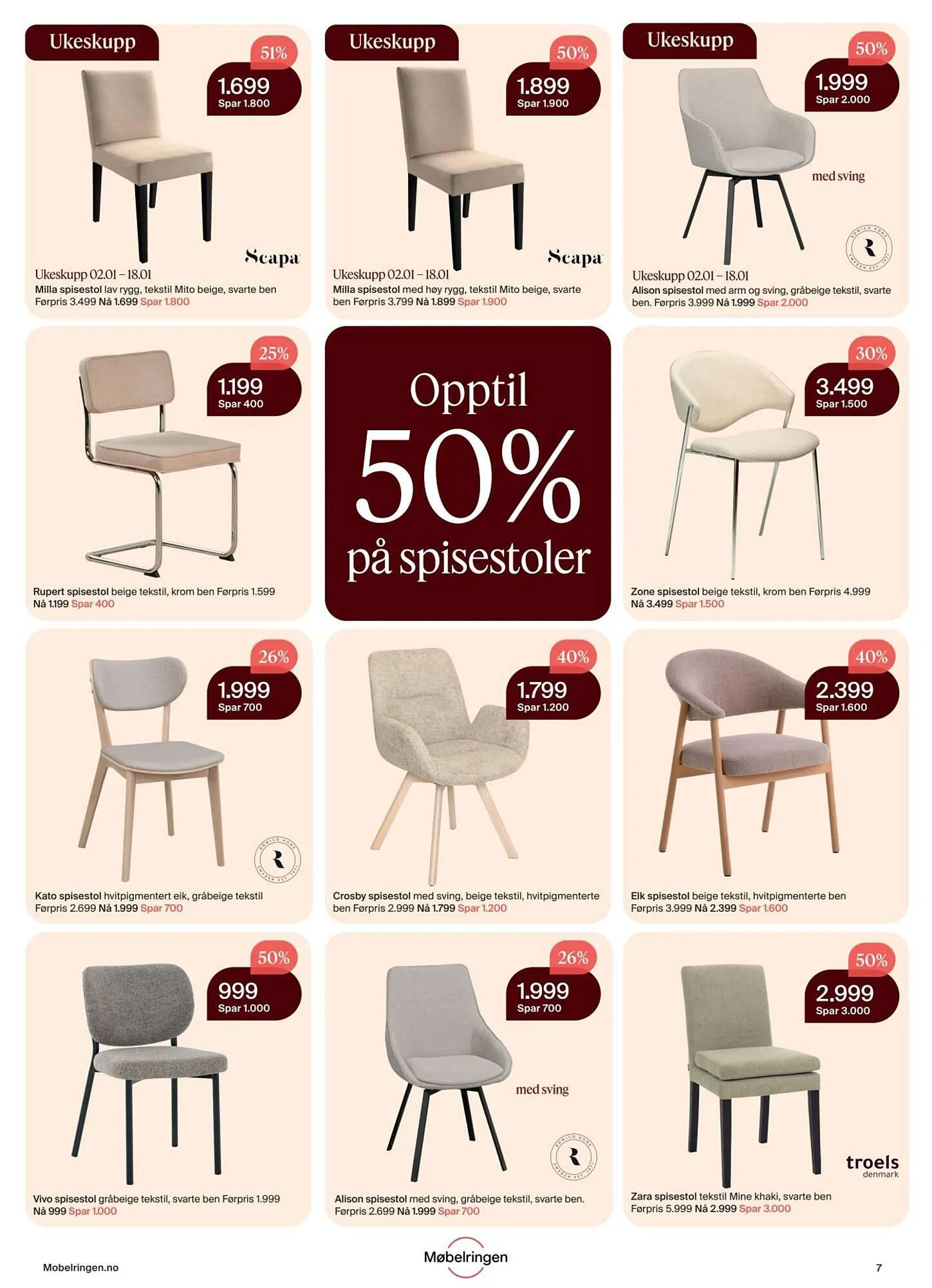 Møbelringen kundeavis fra 2. januar til 10. februar 2026 - kundeavisside 7