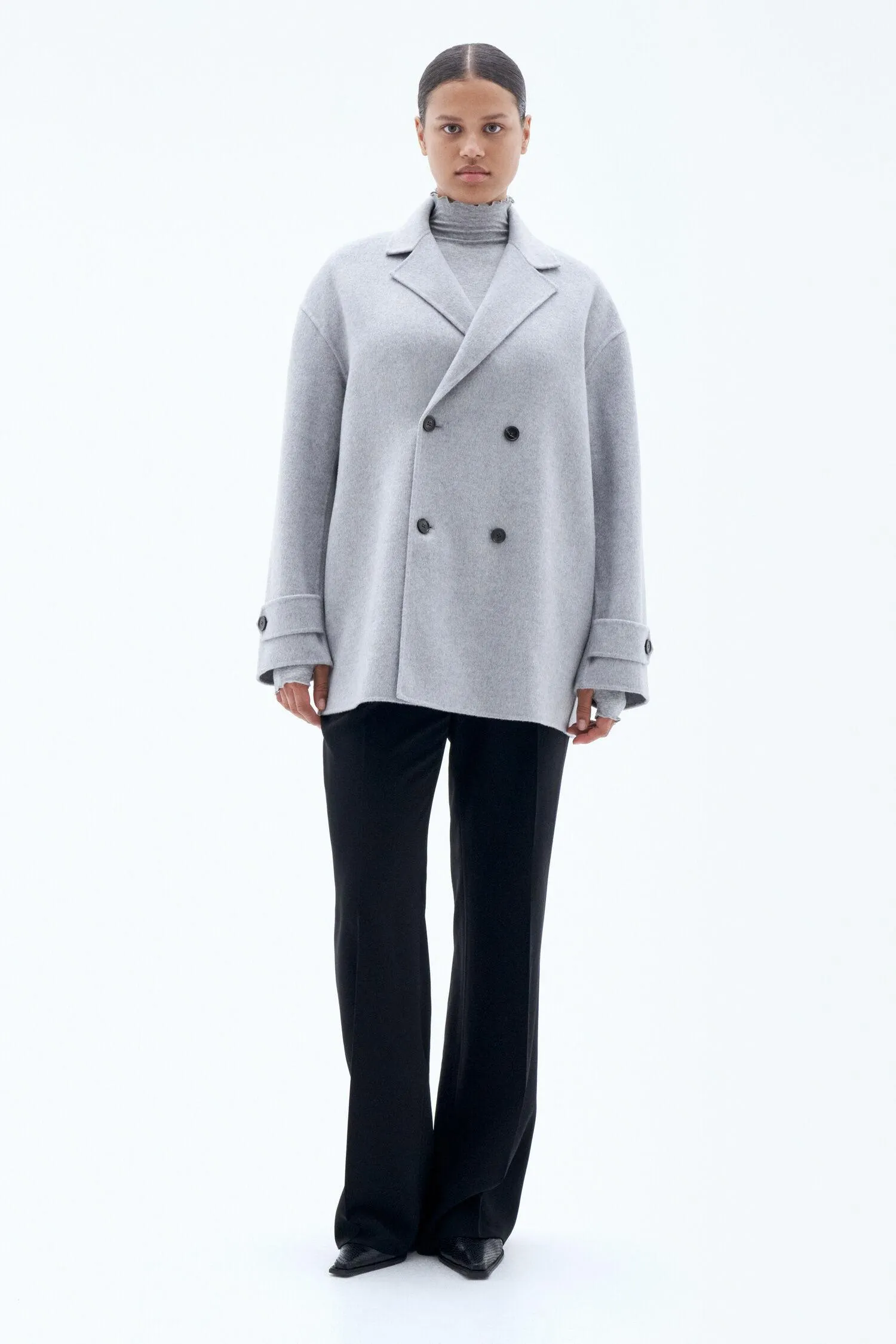 Wool Cashmere Jacket Light Grey Melange