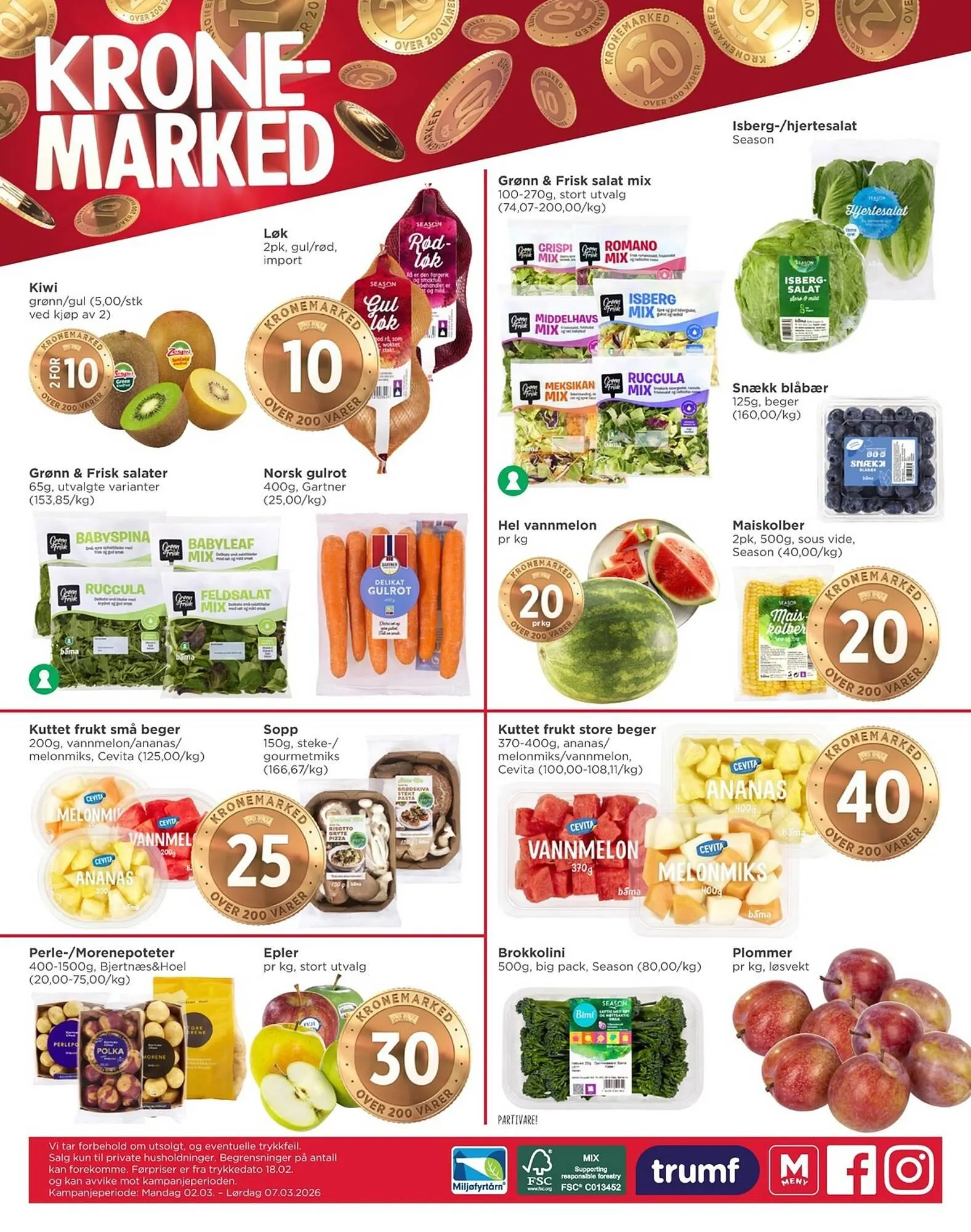 Meny kundeavis fra 2. mars til 7. mars 2026 - kundeavisside 8