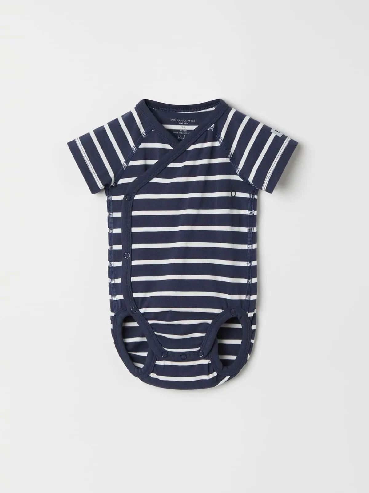 Kortermet omslagsbody stripet