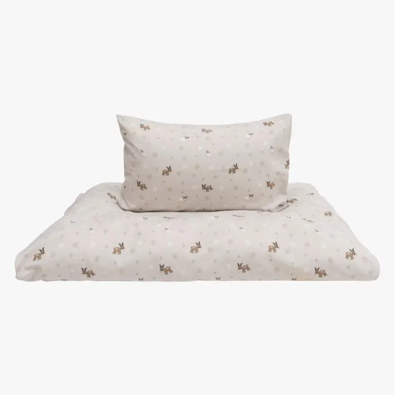 Reinsdyr sengesett, beige