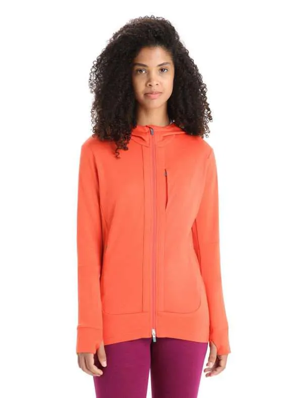 Icebreaker Women Quantum Iii Ls Zip Hoodie Vibrant Earth