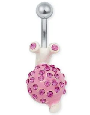 Navlepiercing med Søt Rosa Snile