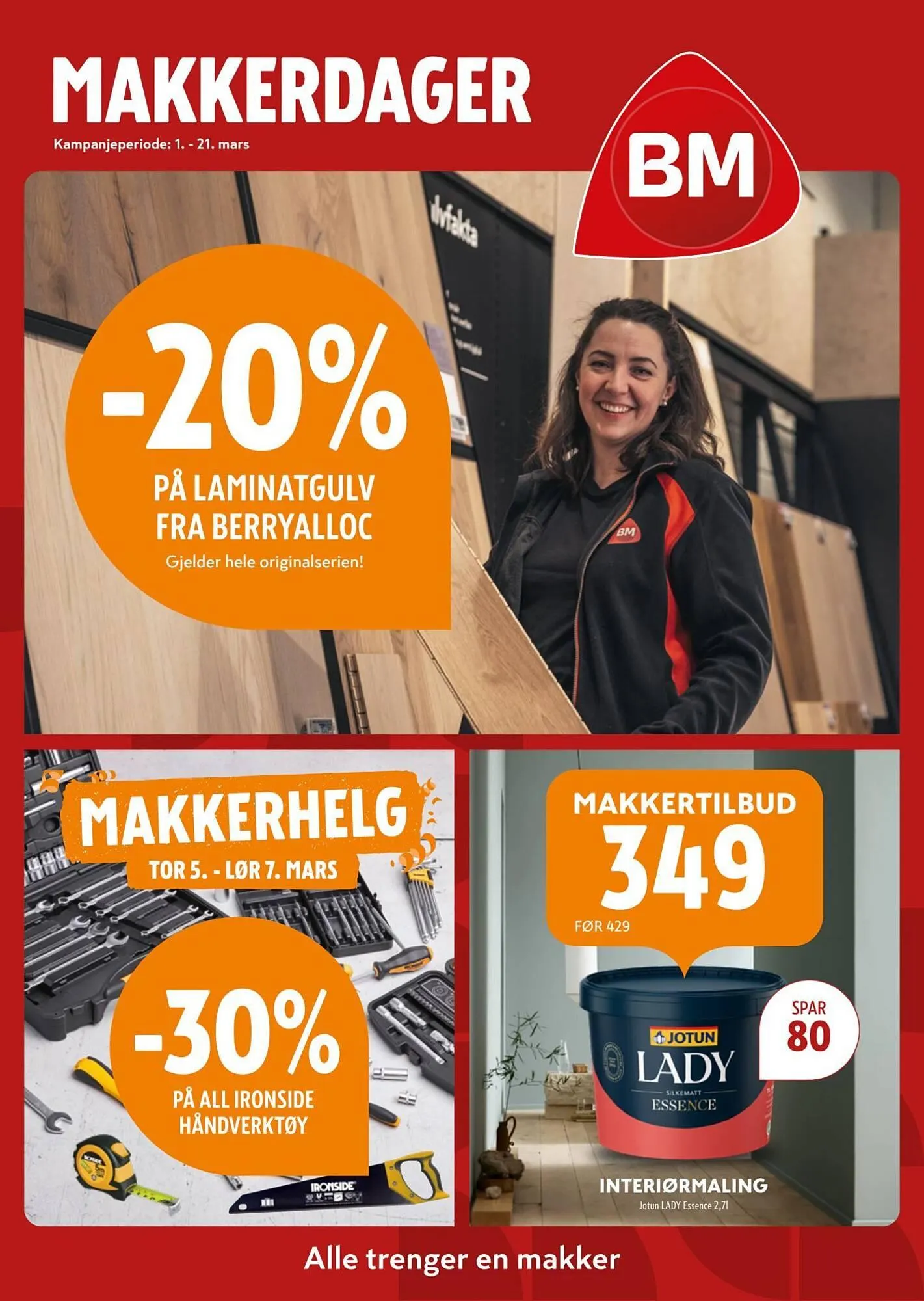 Byggmakker kundeavis fra 1. mars til 22. mars 2026 - kundeavisside 1