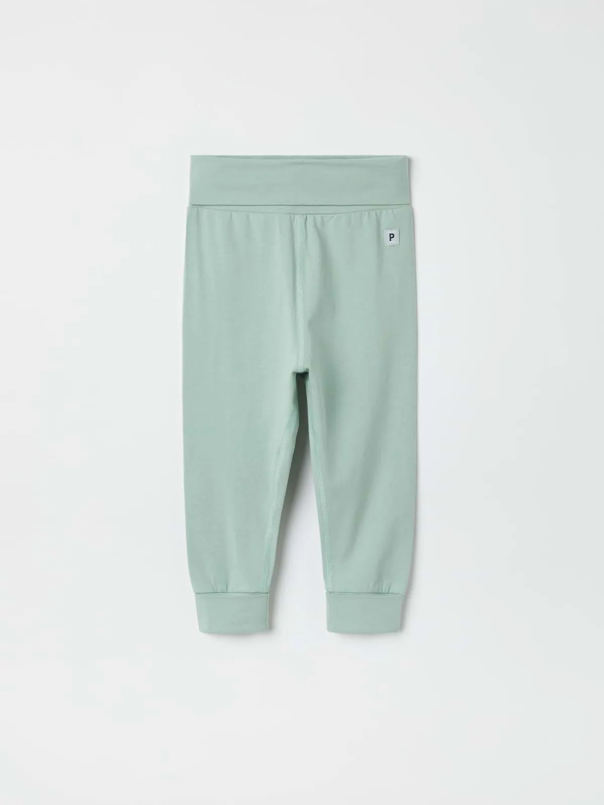 Bukse med nedbrettbare vrangborder ensfarget