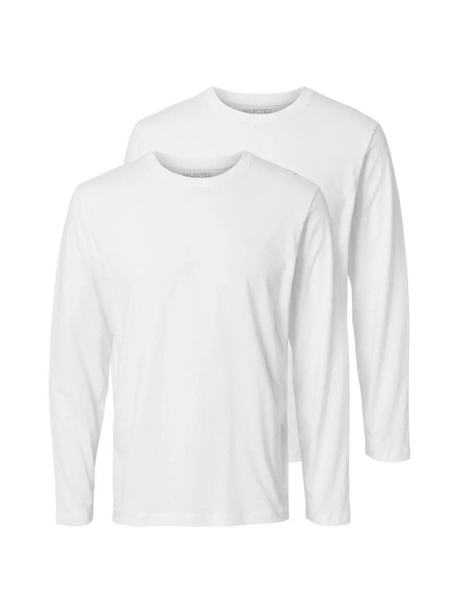 2-PAKNING BOMULL LANGERMET T-SKJORTE