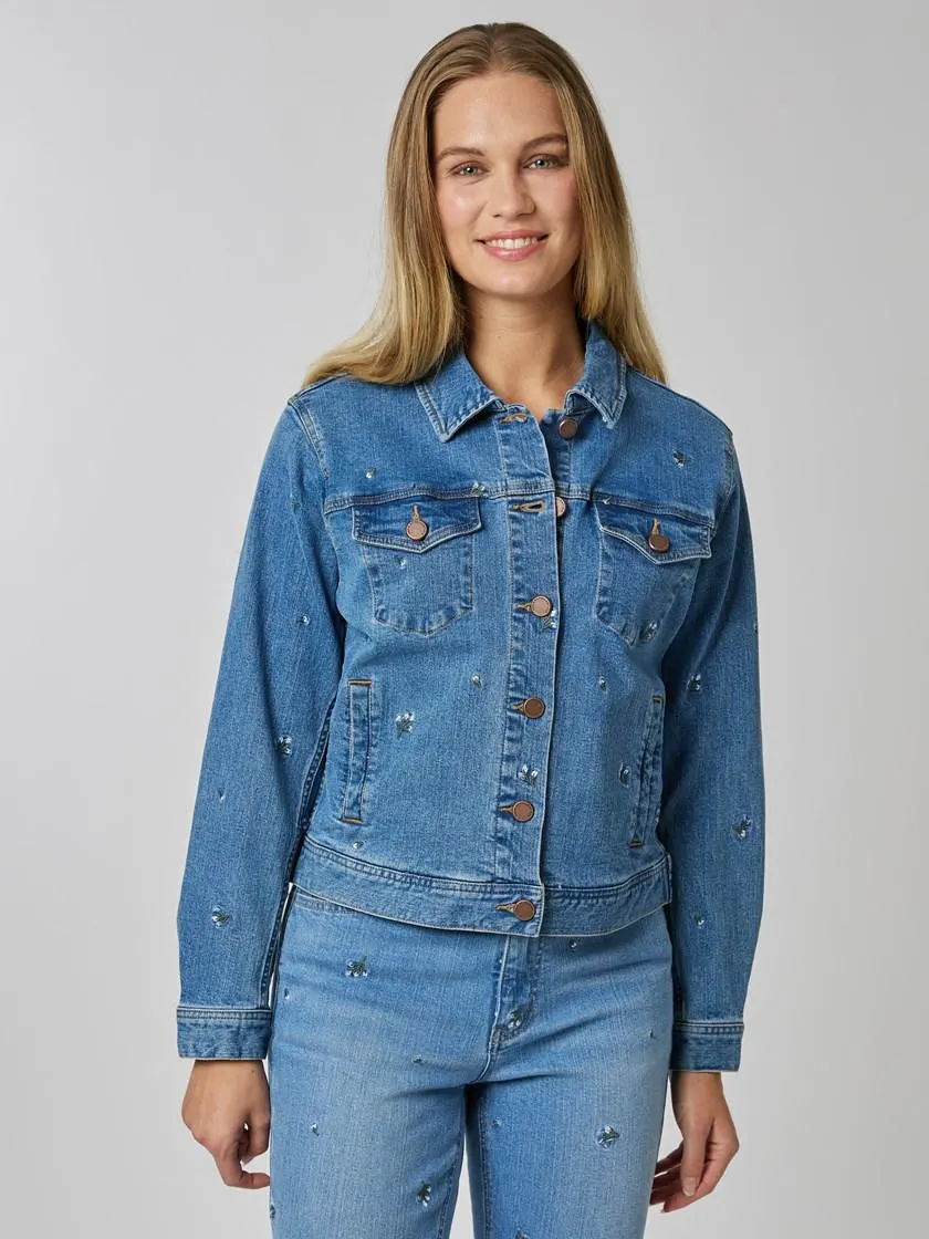 Harlow brodert denim jakke